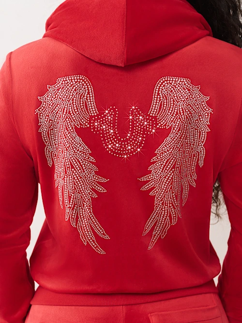 SHOP WING VELOUR ZIP HOODIE