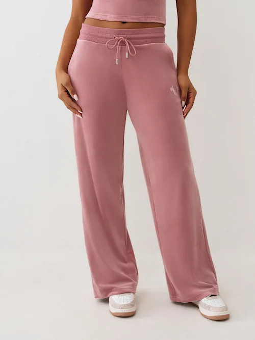 SHOP VELOUR CRYSTAL HORSESHOE STRAIGHT LEG SWEATPANT