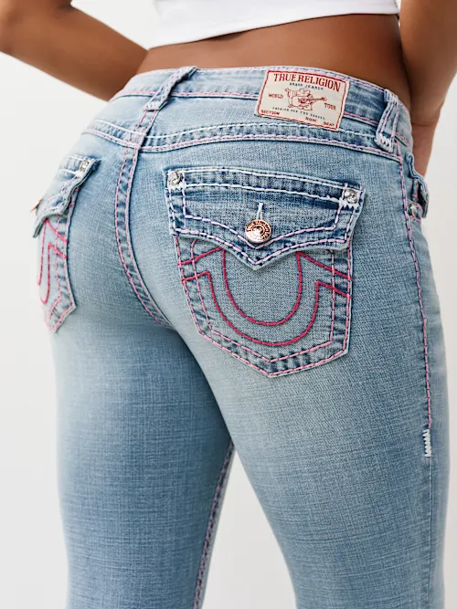 SHOP BECCA MID RISE SUPER T FLAP BOOTCUT JEAN