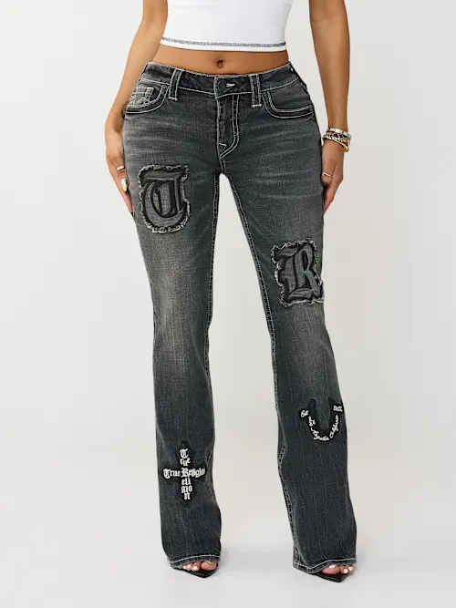 SHOP BECCA MID RISE APPLIQUÉ BOOTCUT JEAN