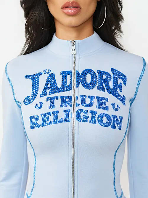 SHOP CRYSTAL J'ADORE TERRY ZIP-UP JACKET