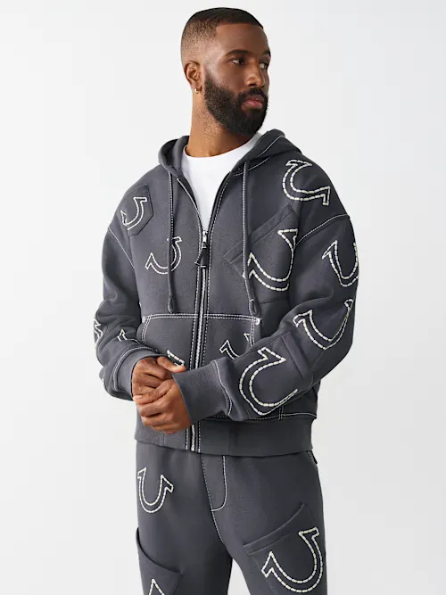 SHOP HORSESHOE BIG T BOXY ZIP HOODIE