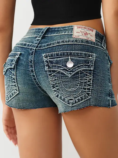 SHOP JOEY LOW RISE BIG T FLAP SHORT
