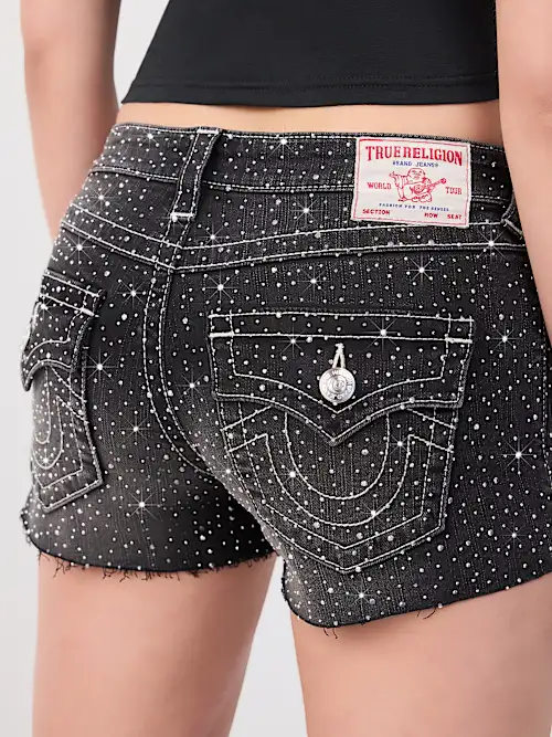 SHOP JOEY LOW RISE CRYSTAL CUT-OFF SHORT