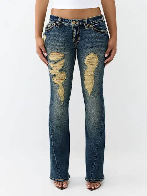 SHOP JOEY LOW RISE BIG T FLAP FLARE JEAN