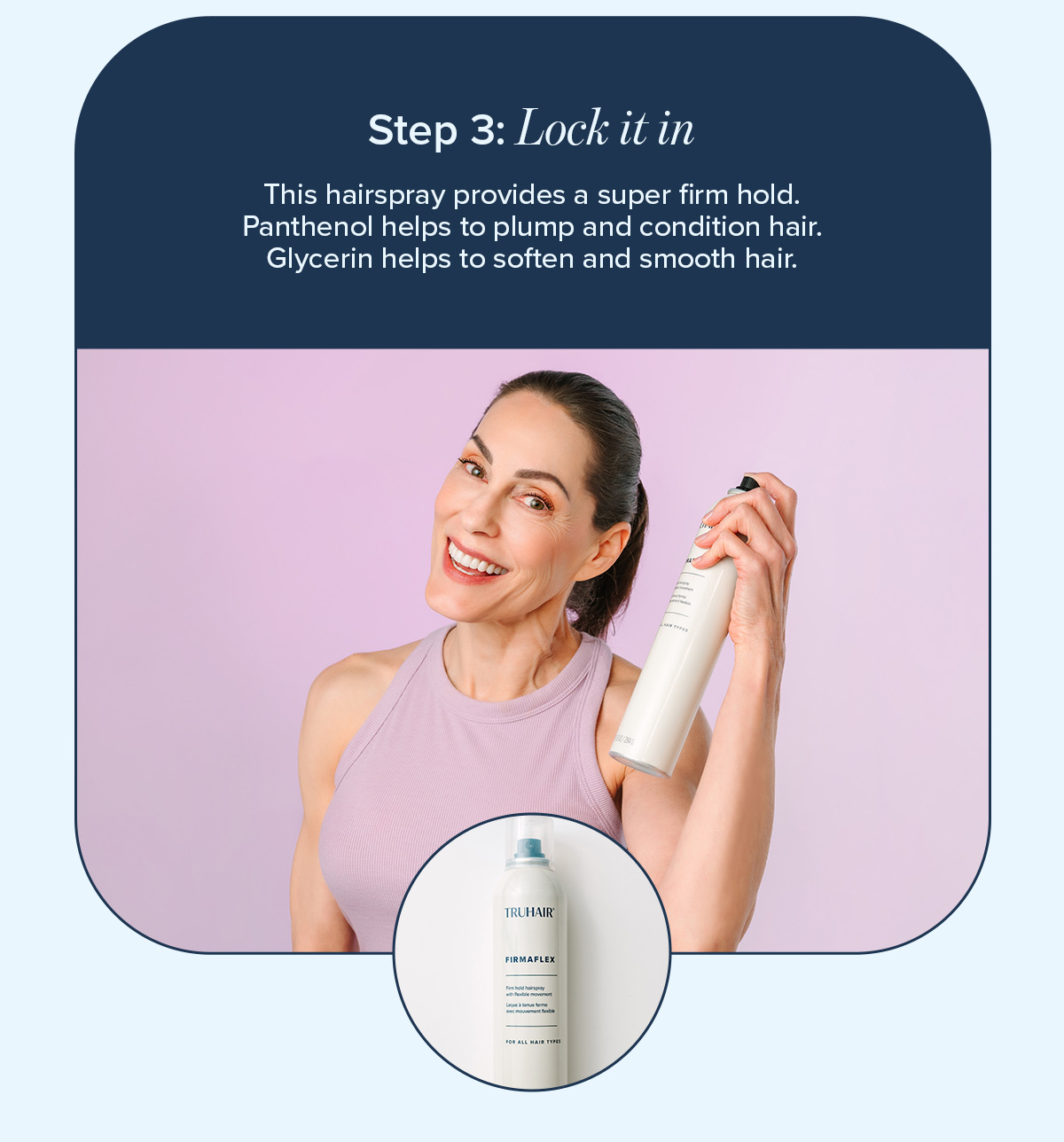 Woman using hairspray