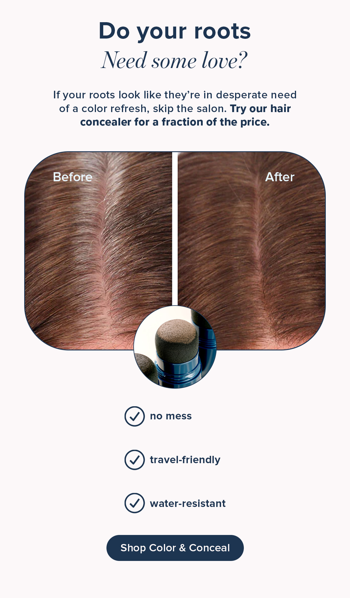 Before and after of color and coneal