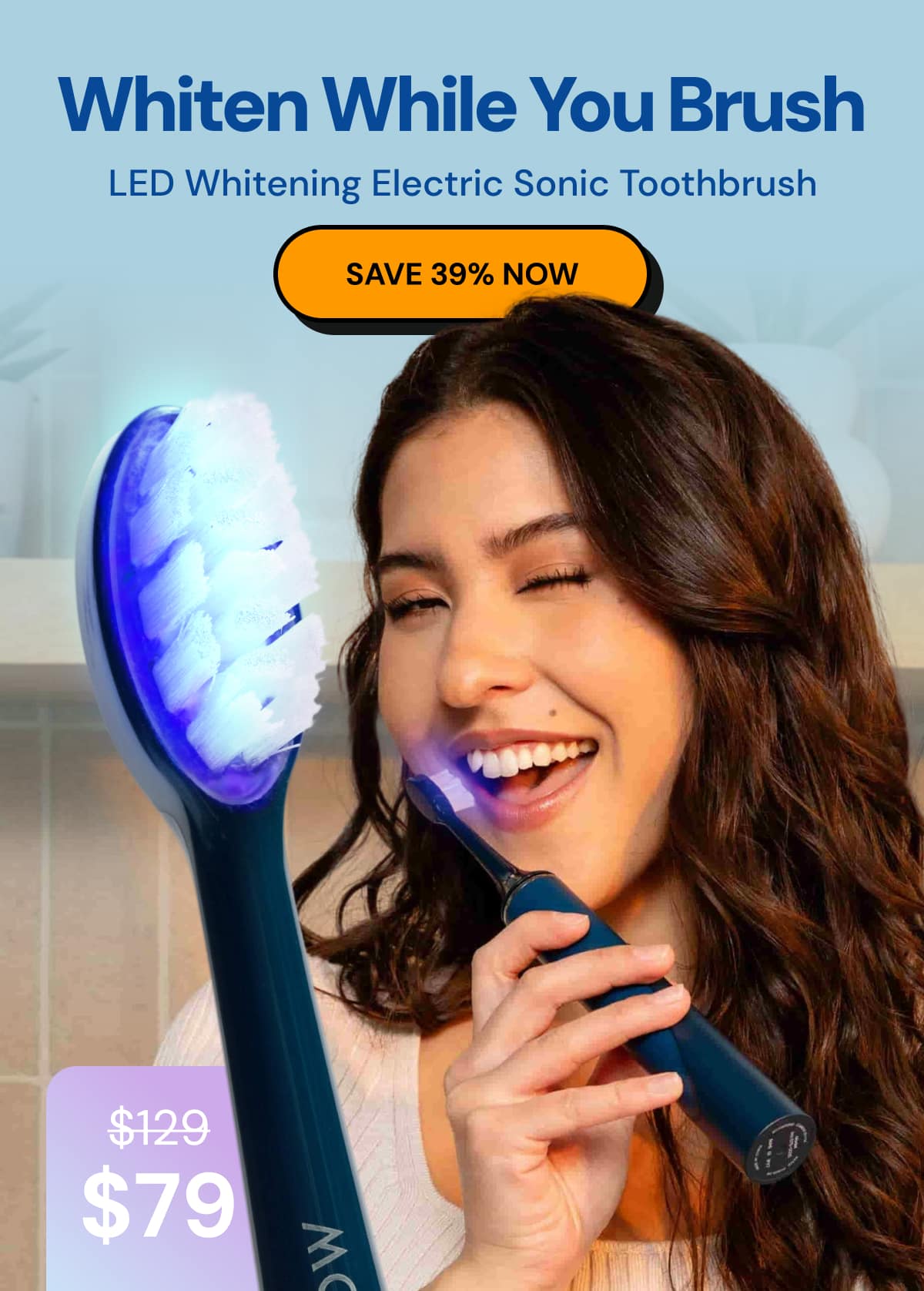 Whiten While You Brush LED Whitening Electric Sonic Toothbrush