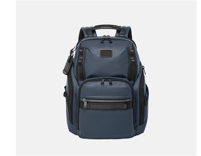 Discover Alpha Bravo in this season's new Navy Coated Canvas