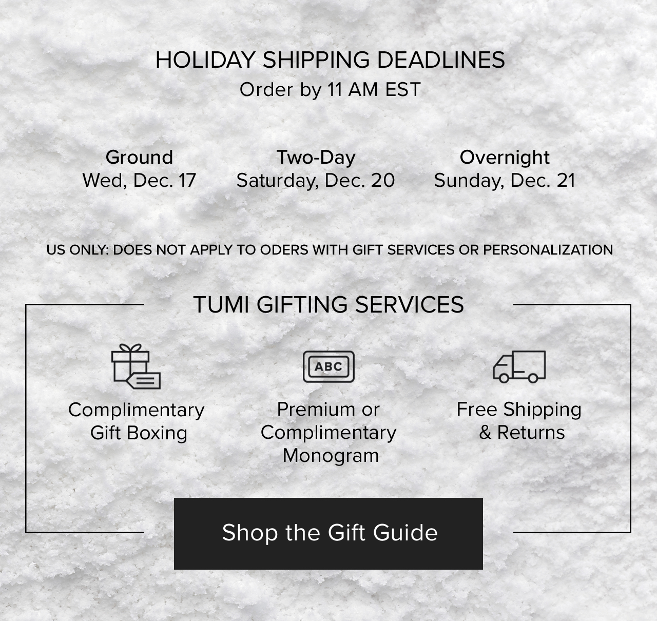 Shipping Deadlines - Shop the Gift Guides