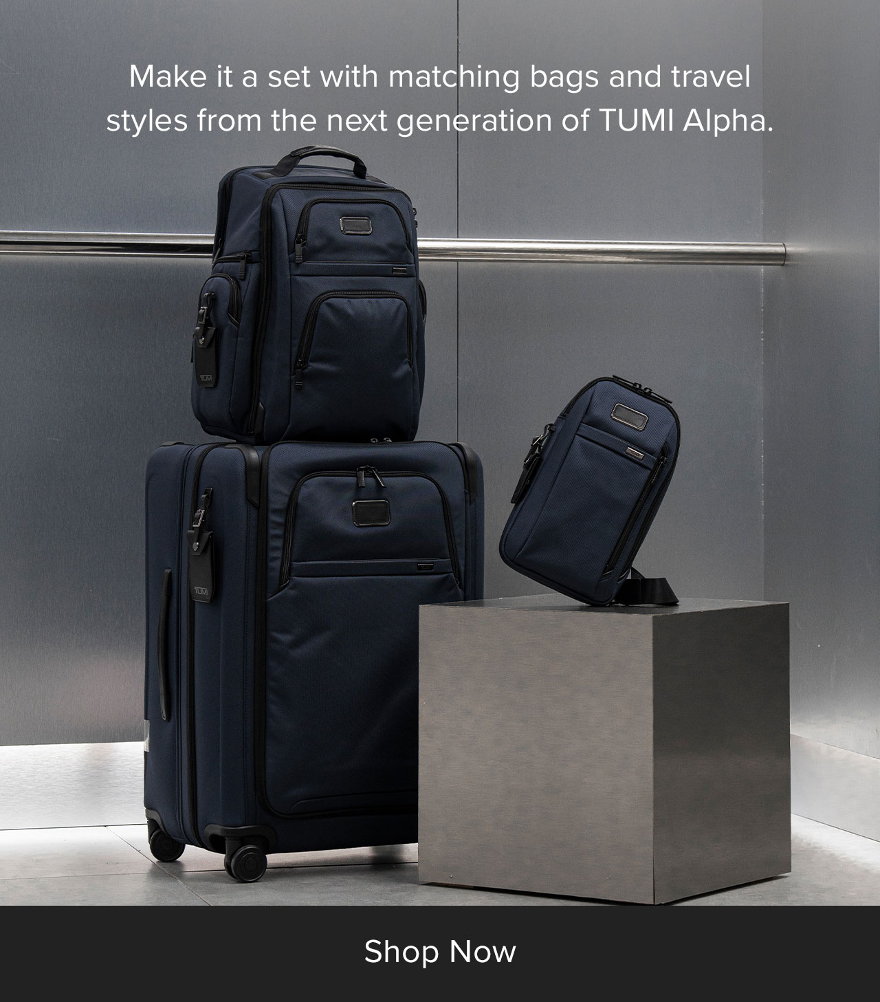 Make it a set with matching bags and travel styles from the next generation of TUMI Alpha.