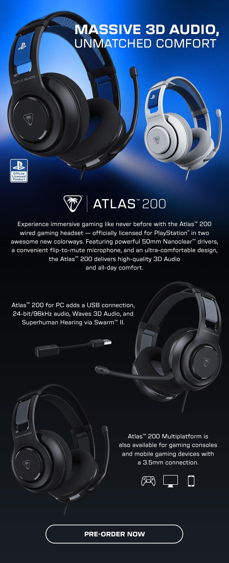 Pre-Order Now: The New Turtle Beach® Atlas™ 200 Gaming Headset