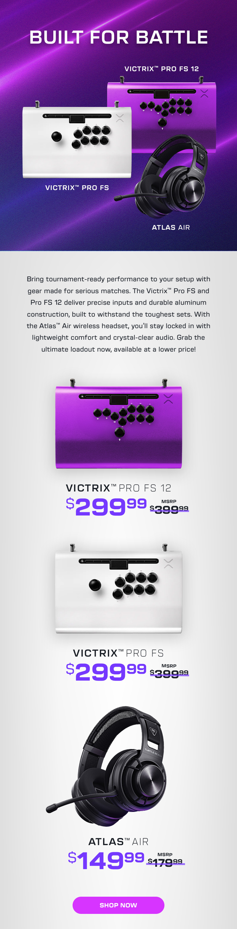 Save up to $100 on Victrix Pro FS sticks and Atlas Air