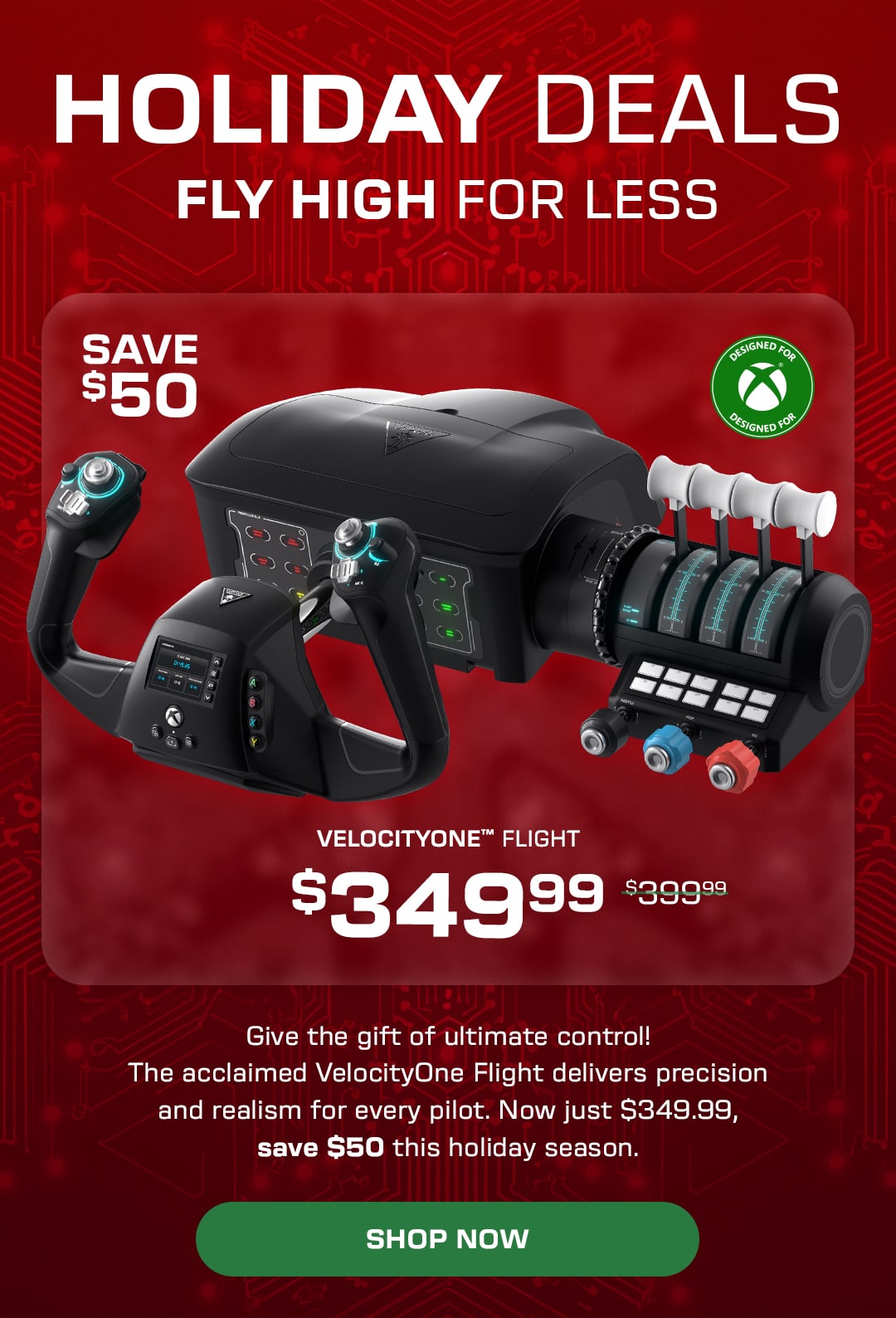 The acclaimed VelocityOne Flight now just $349.99.