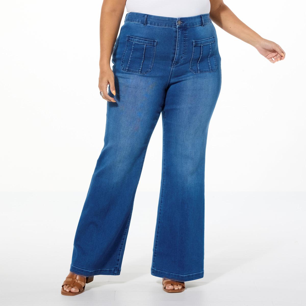 G by Giuliana The Trouser G-Soft Denim Sateen Wide-Leg Jean