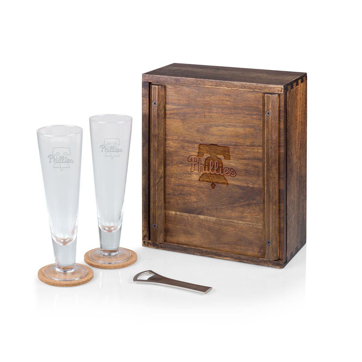 Officially Licensed MLB Pilsner Beer Glass Gift Set - Phillies