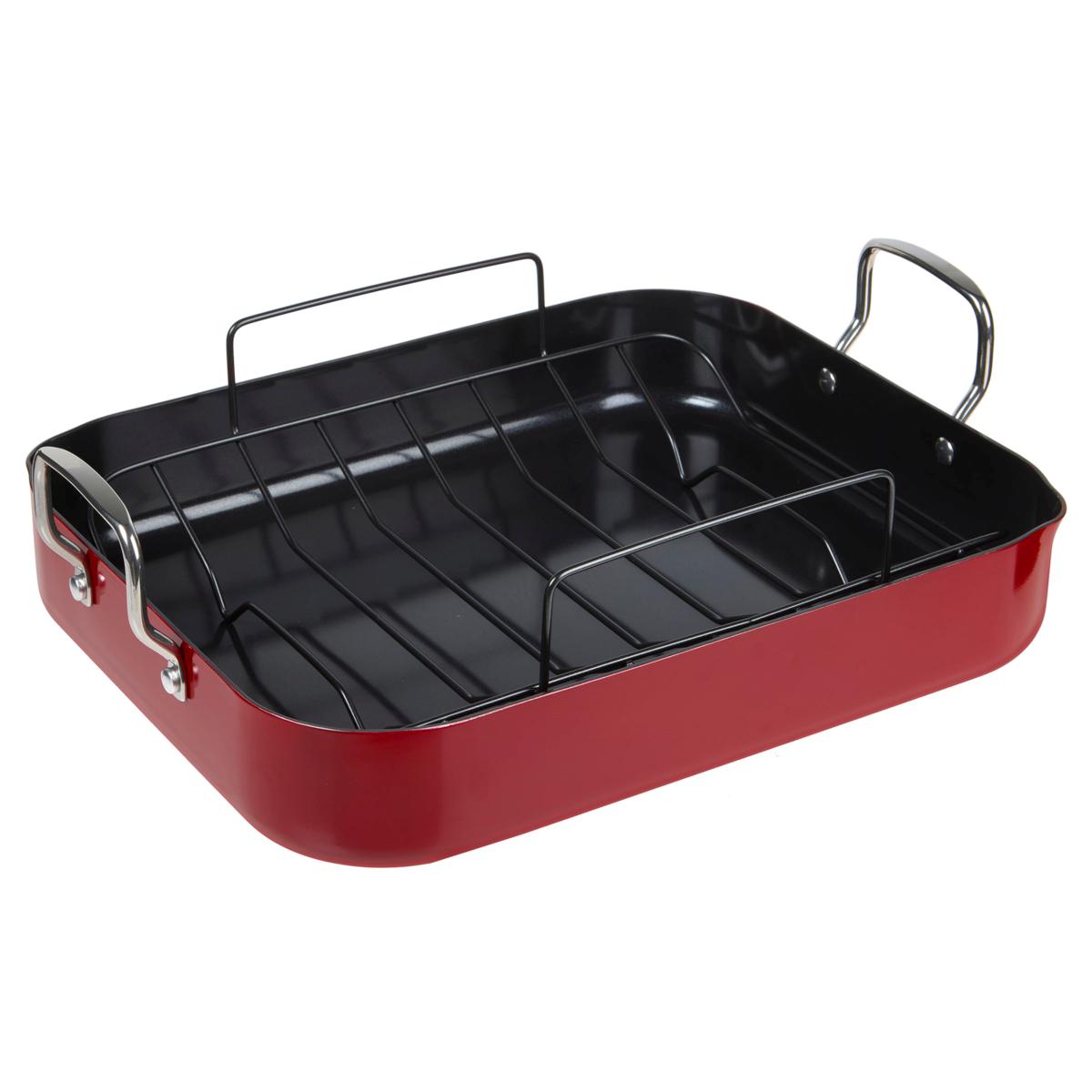 Kitchen HQ 16" Diamond Ceramic Nonstick Roasting Pan with Rack