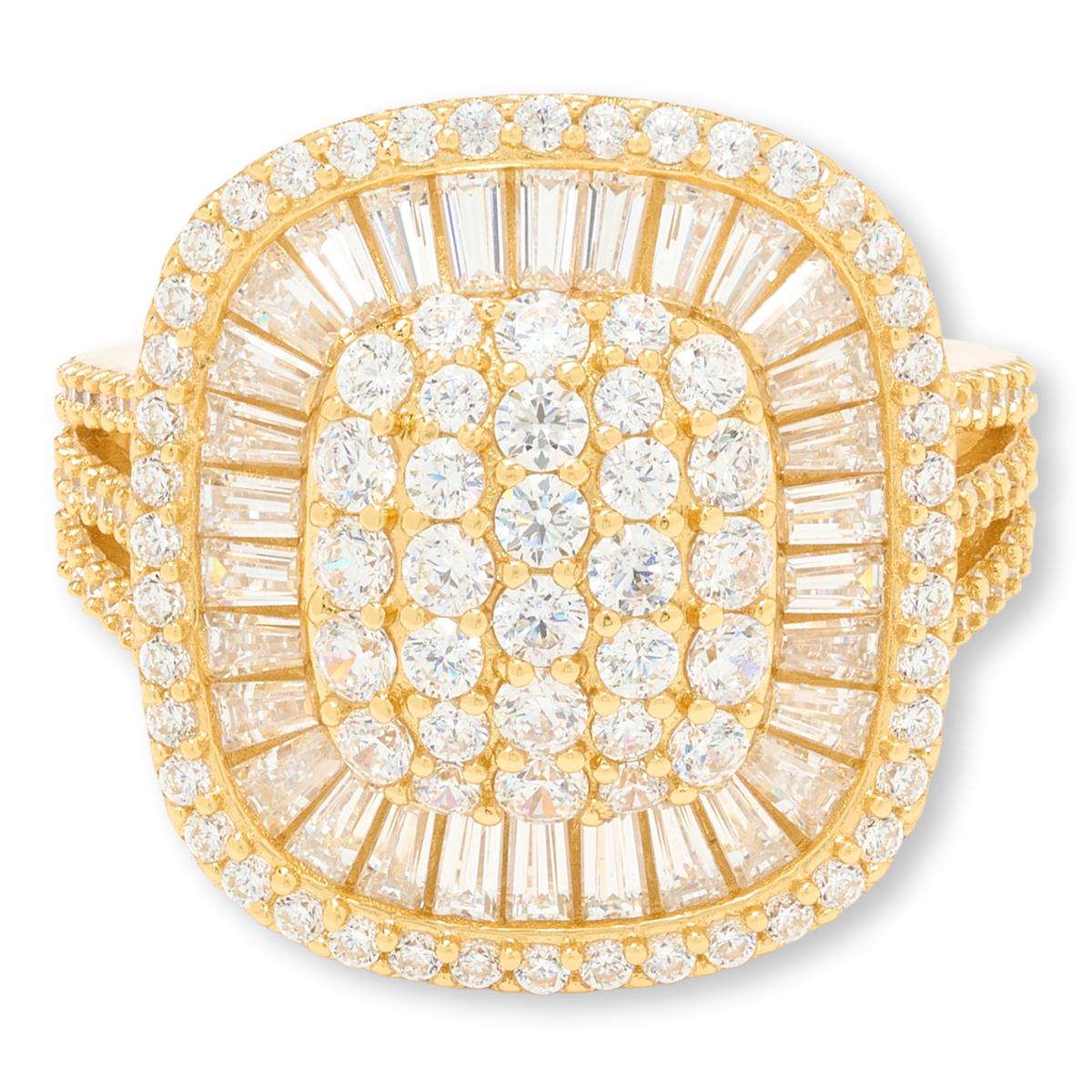 Radiance by Absolute™ 3.2ctw Oval Tapered Baguette Cluster Ring