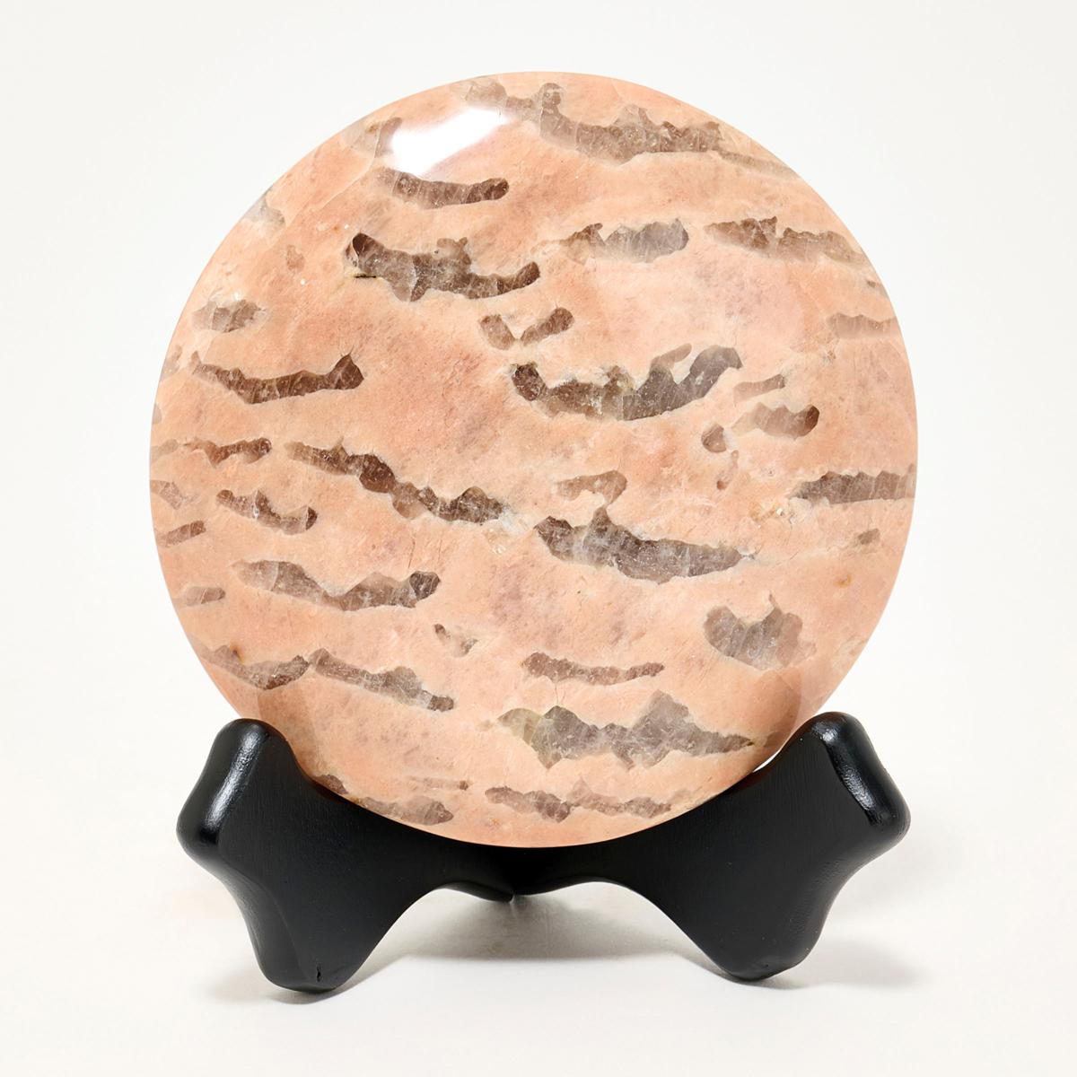 Jay King Pink Zebra Feldspar "Moon" Specimen with Stand