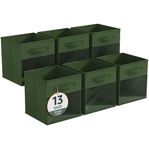 Sorbus 13" Foldable Storage Bin 6-pack with Clear Window