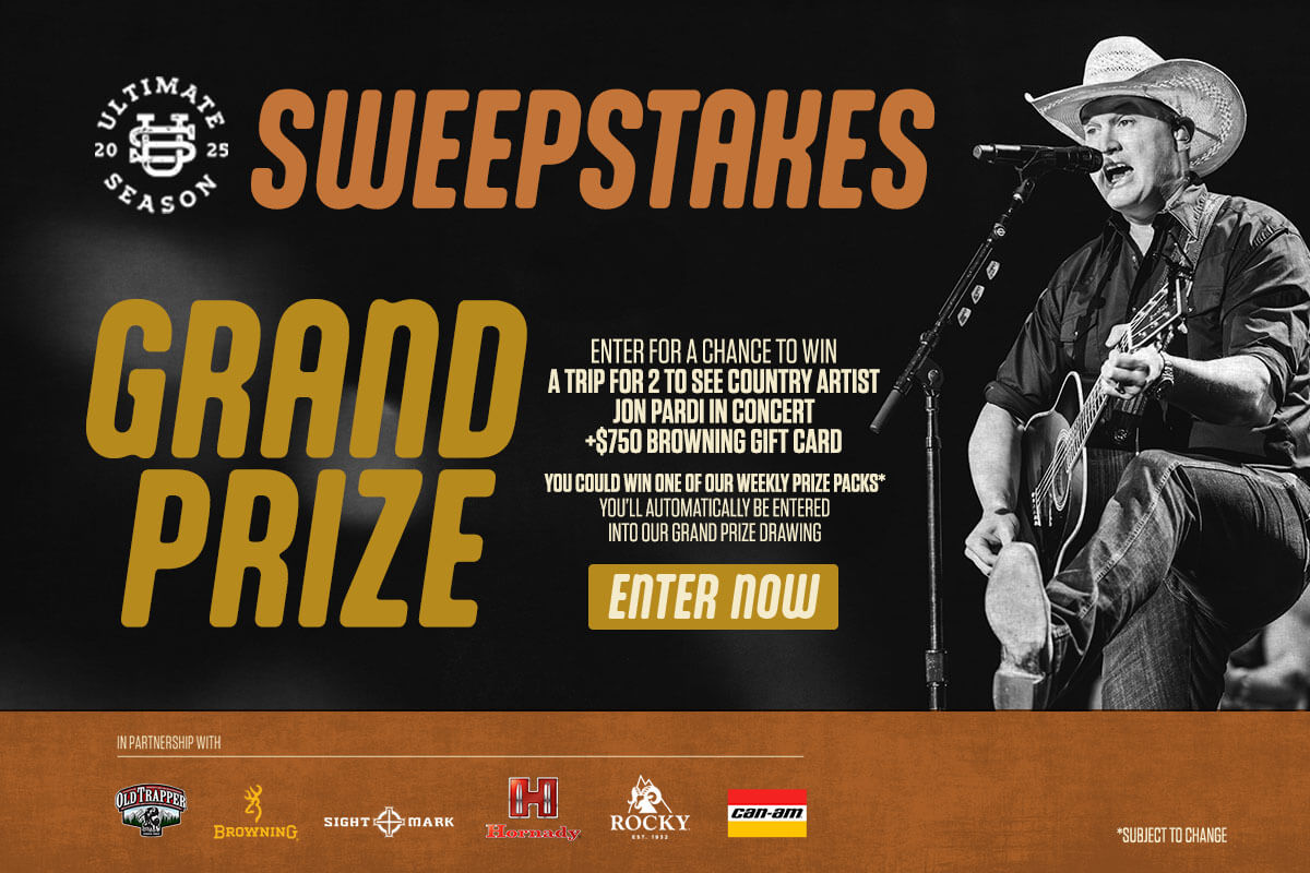 Man playing guitar with text explaining details of the sweepstakes