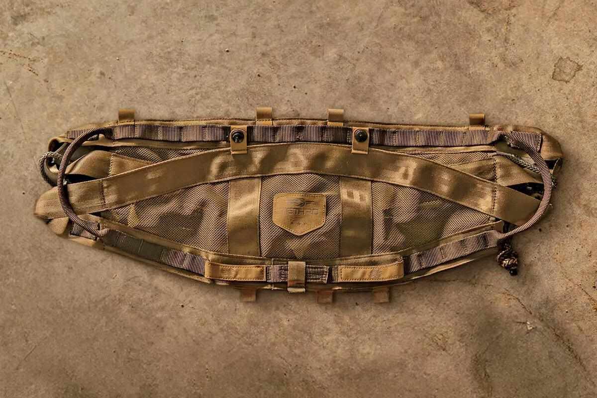 Brown and tan saddle on tan background