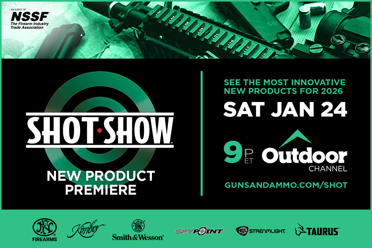 Green and black image with SHOT Show logo revealing January 24th as the product premiere date