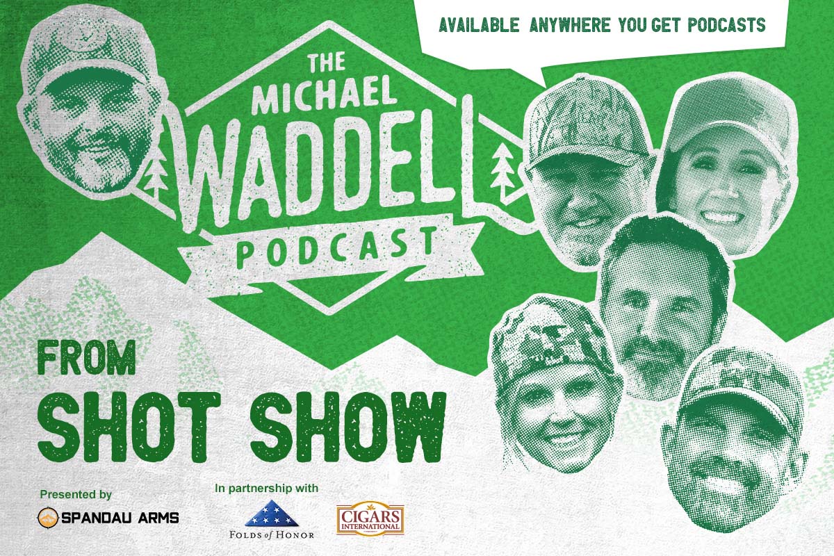 Michael Waddell on top with hosts from different outdoor sporting shows