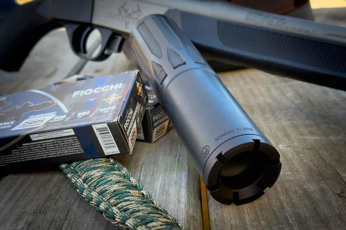 Large black over the barrel suppressor