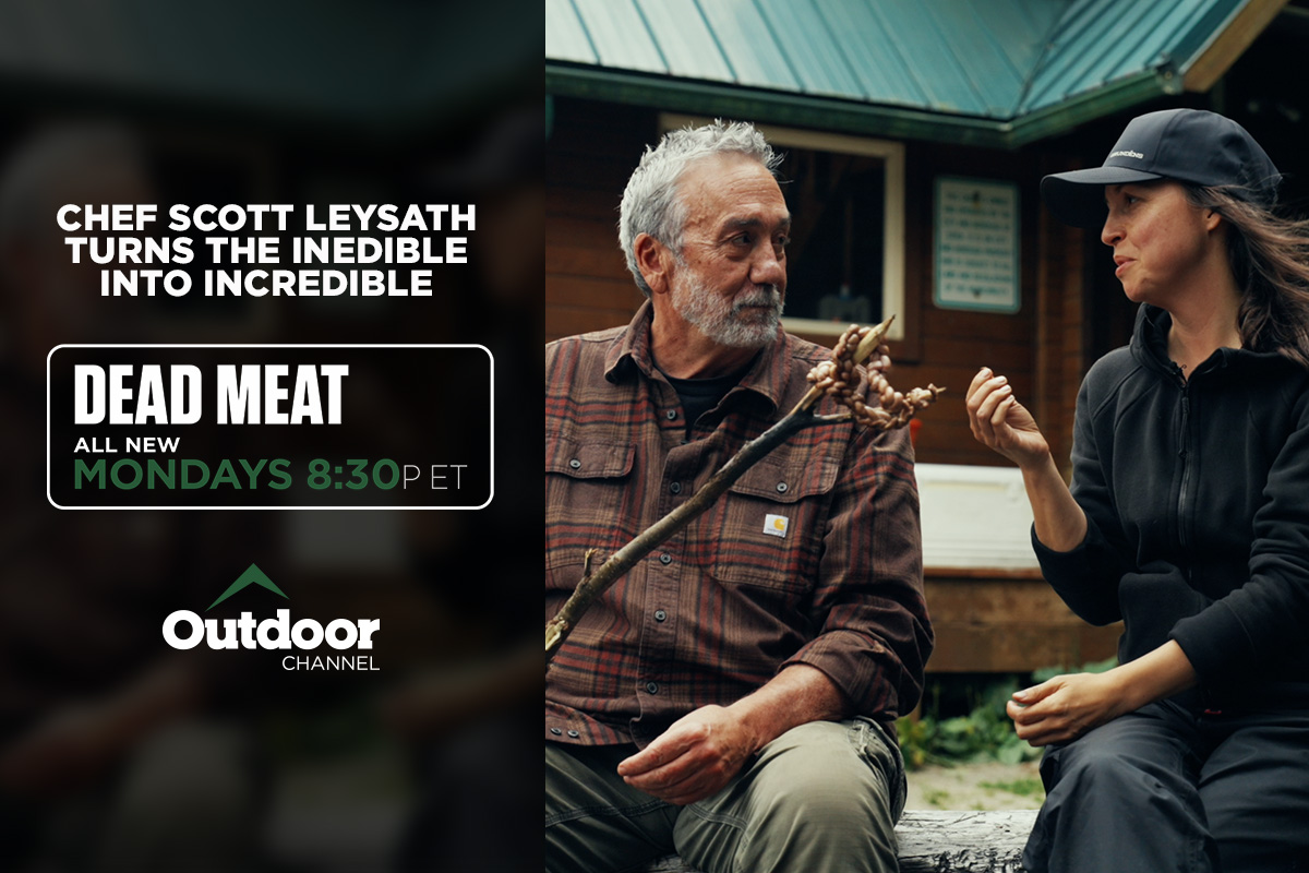 Man and woman sharing unique food outside