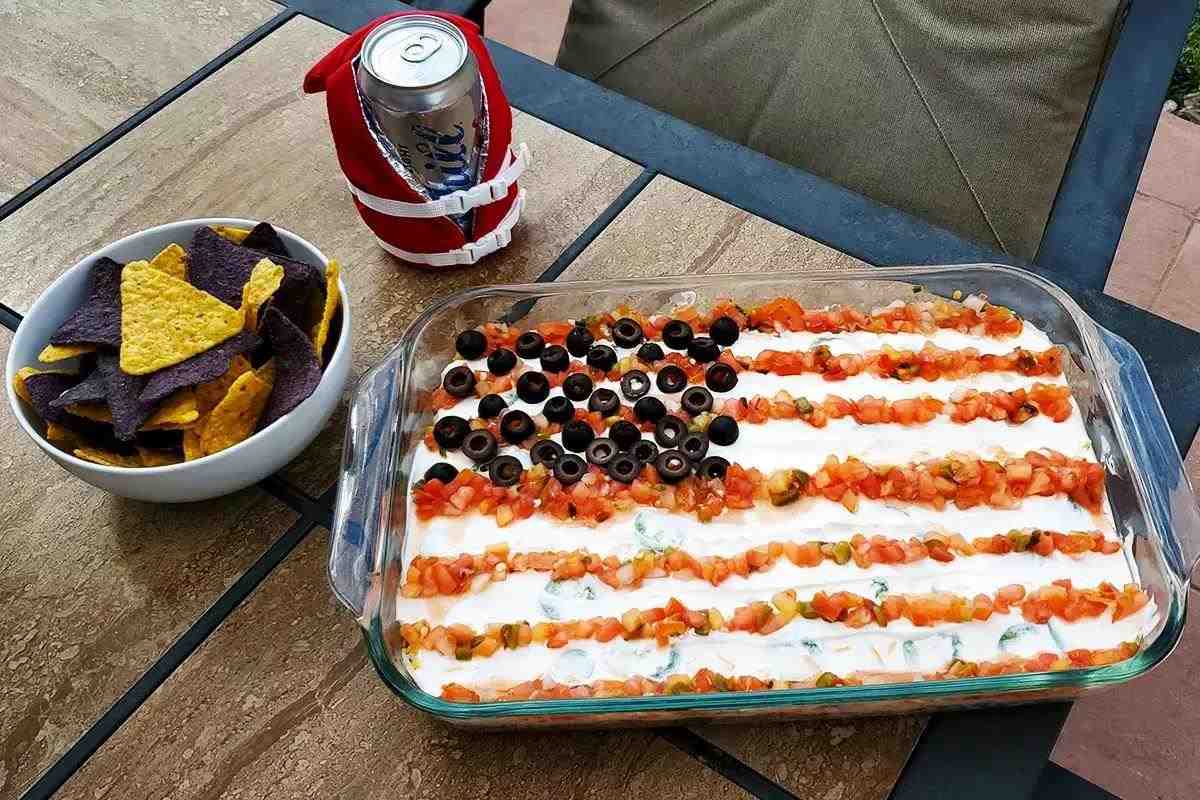 American Flag 7-Layer Taco Dip with Ground Venison