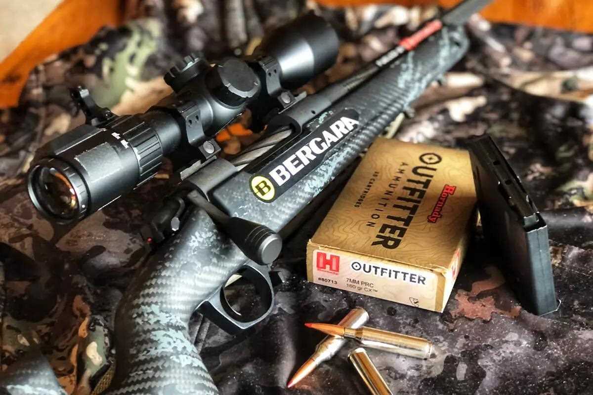 Bergara rifle and box of ammo