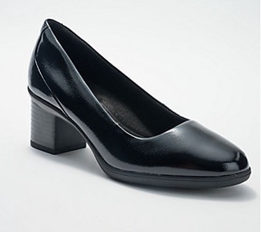 Clarks Signature Leather Block Heels-Shaya Poppy