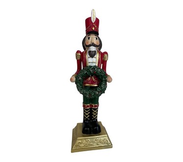 RC Home Decor 15" Nutcracker with LED Wreath Nutcracker Decor