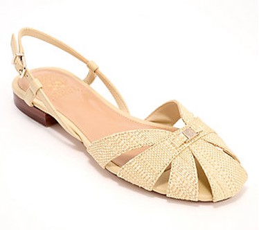 Vince Camuto Raffia Slingback Fisherman Flats Cacey