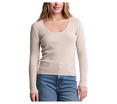 Barefoot Dreams CozyChic Ultra Lite Ribbed Scoo p Neck Top