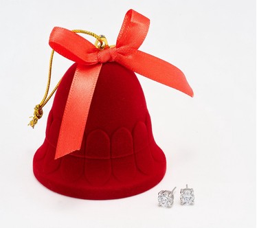 Steel by Diamonique 100 Facet Stud Earrings with Bell Box