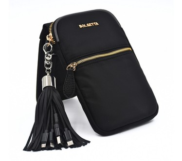 Bolsetta RFID Blocking Magnetic Phone Pouch with Charging Tassel