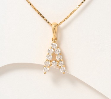 Fire Light Lab Grown Diamond .4 cttw Yellow Initial Necklace, Sterl