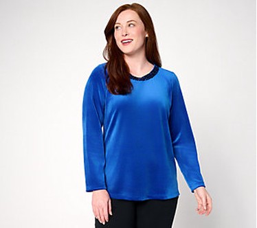 Quacker Factory Sequin Glam Velour High/Low Top