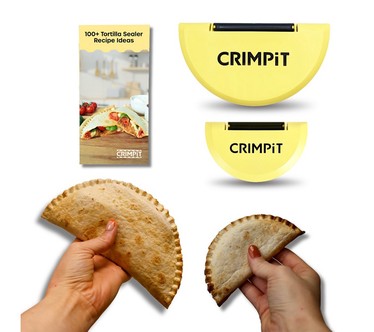 CRIMPIT 2-Piece Tortilla Wrap Sealer Set w/ Recipe Booklet