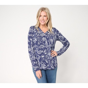 Belle by Kim Gravel Rayon Spandex Imagined Garden V-Neck Top