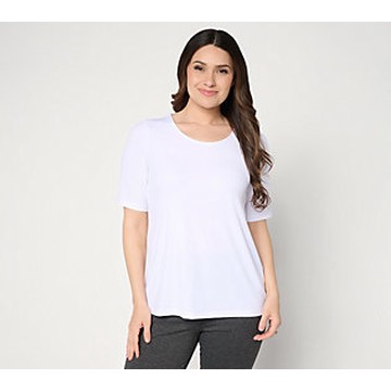 Susan Graver Essentials Liquid Knit Scoop Neck Top