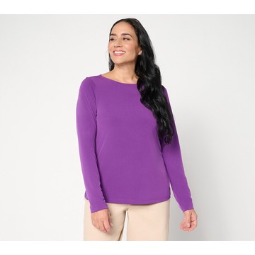 Susan Graver Essentials Liquid Knit Bateau Neck Top
