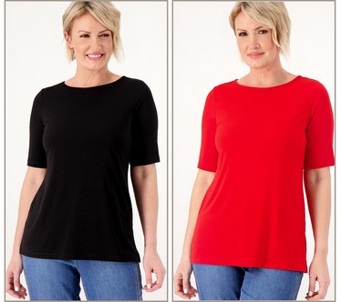 Susan Graver Modern Essentials Set of 2 Liquid Knit Tops