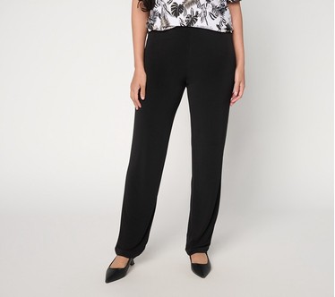 Susan Graver Essentials Reg Liquid Knit Straight Leg Pants