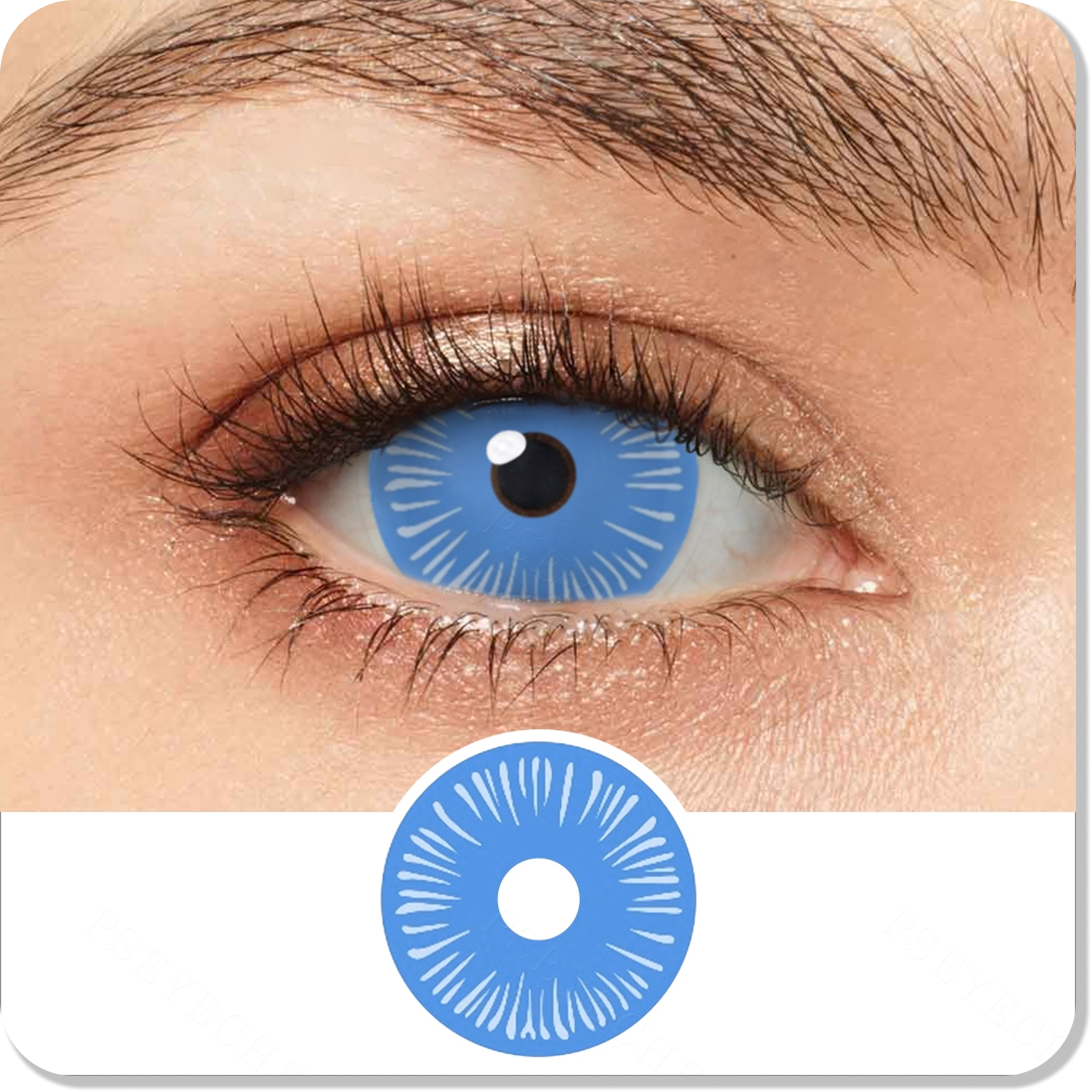 Brushstroke Blue & White Artistic Mini Sclera Eyes