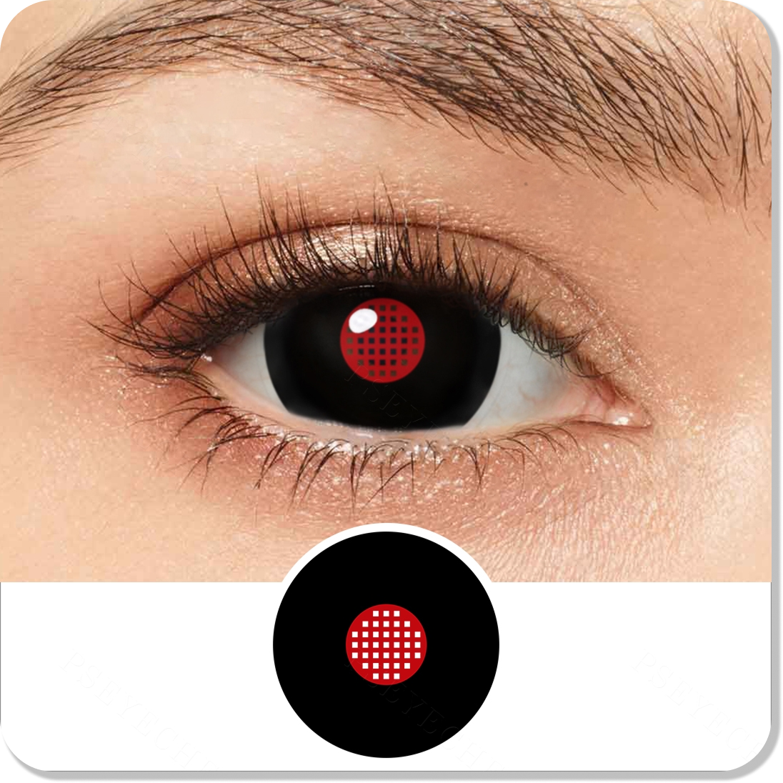 Black Red Mesh Mini Sclera Eyes