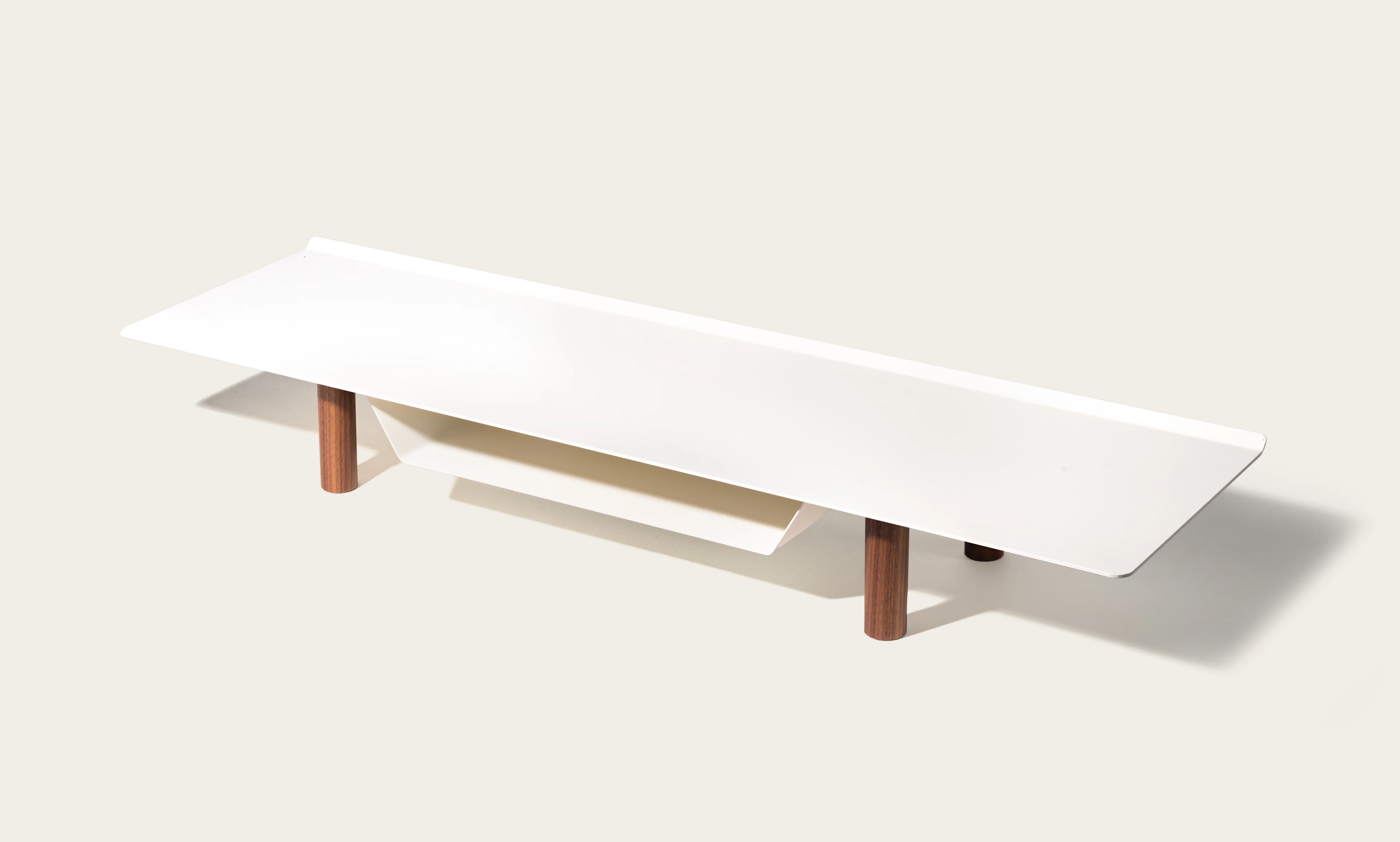 Image of Gather Monitor Stand (White/Walnut)