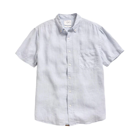 Billy Reid Short Sleeve Linen Tuscumbia Shirt